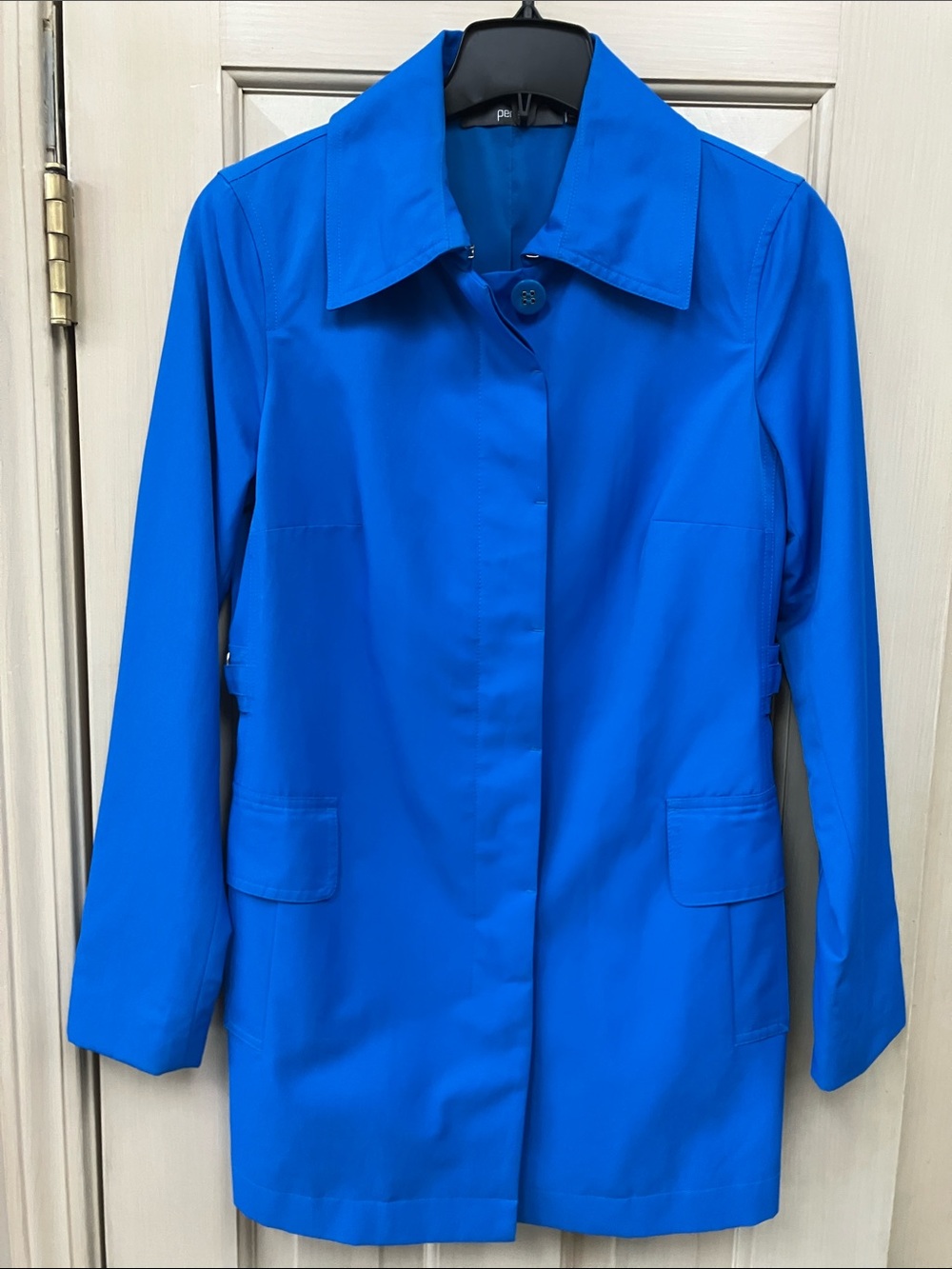 Per Se Vibrant Cobalt Trench Coat
